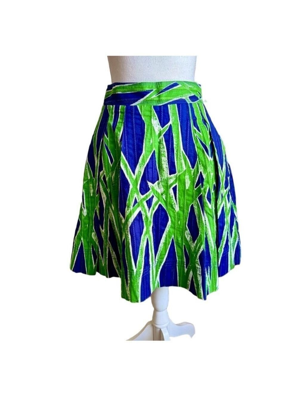 Lilly Pulitzer Sassagrass Sea Grass Full Skirt Blue Green Size 0 Cotton